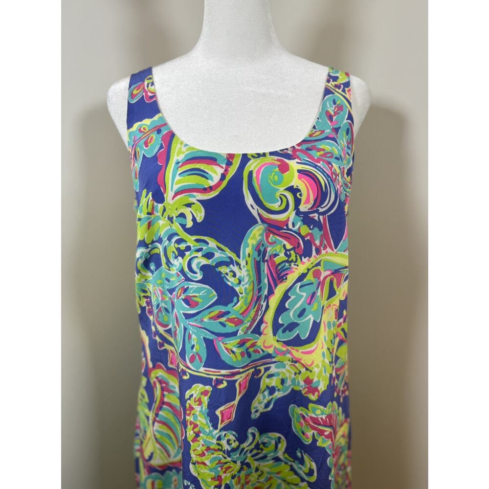 Lilly Pulitzer Silk Shift Tank Dress Small Poppy Toucan Play Print Low Back - Picture 11 of 14
